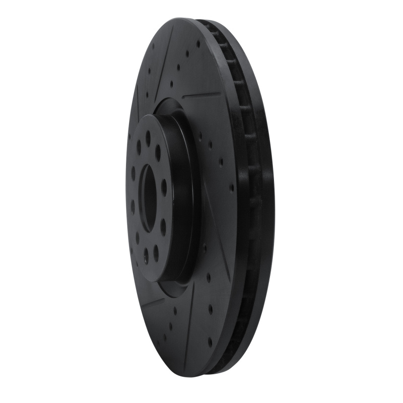 Volkswagen ATLAS Brake Rotor (1) - Front Left - R1 Concepts - Drilled & Slotted - Black - `18-`25